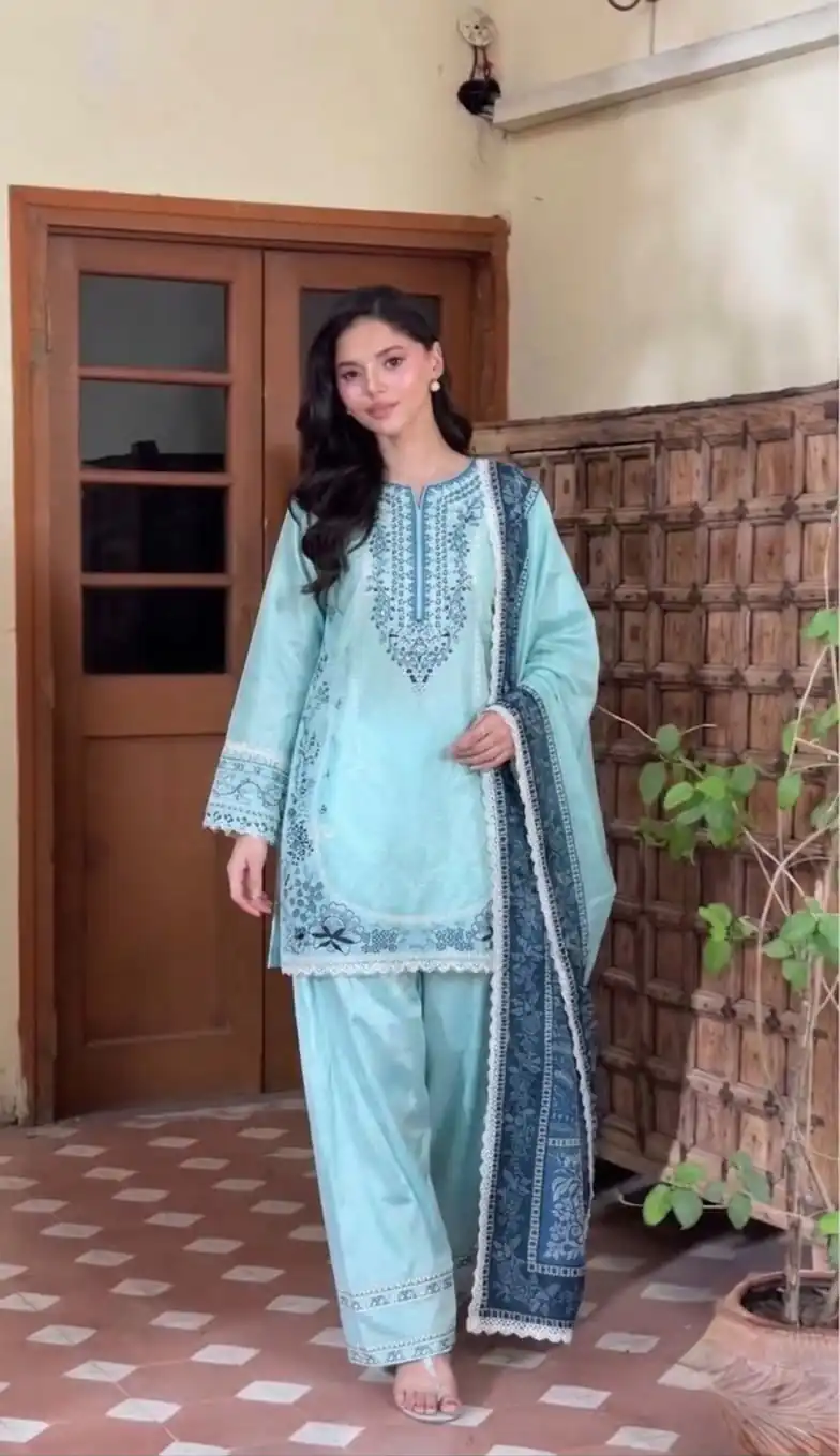 AD 233 Blue in White Satin Rayon Digital Print & Embroidery Work Salwar Suit . Festive Deal ₹2449. Delivery 4-6 Working Days. Shop now. | Casual Suits, Jump Suits, Creative suits, Designer Suits, Palazzo Suits, Party Wear Suits, Patiala Suits, Salwar suit, Straight Suits