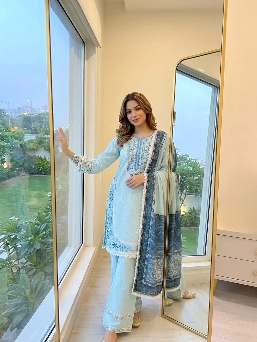 AD 233 Blue in White Satin Rayon Digital Print & Embroidery Work Salwar Suit . Festive Deal ₹2449. Delivery 4-6 Working Days. Shop now. | Casual Suits, Jump Suits, Creative suits, Designer Suits, Palazzo Suits, Party Wear Suits, Patiala Suits, Salwar suit, Straight Suits