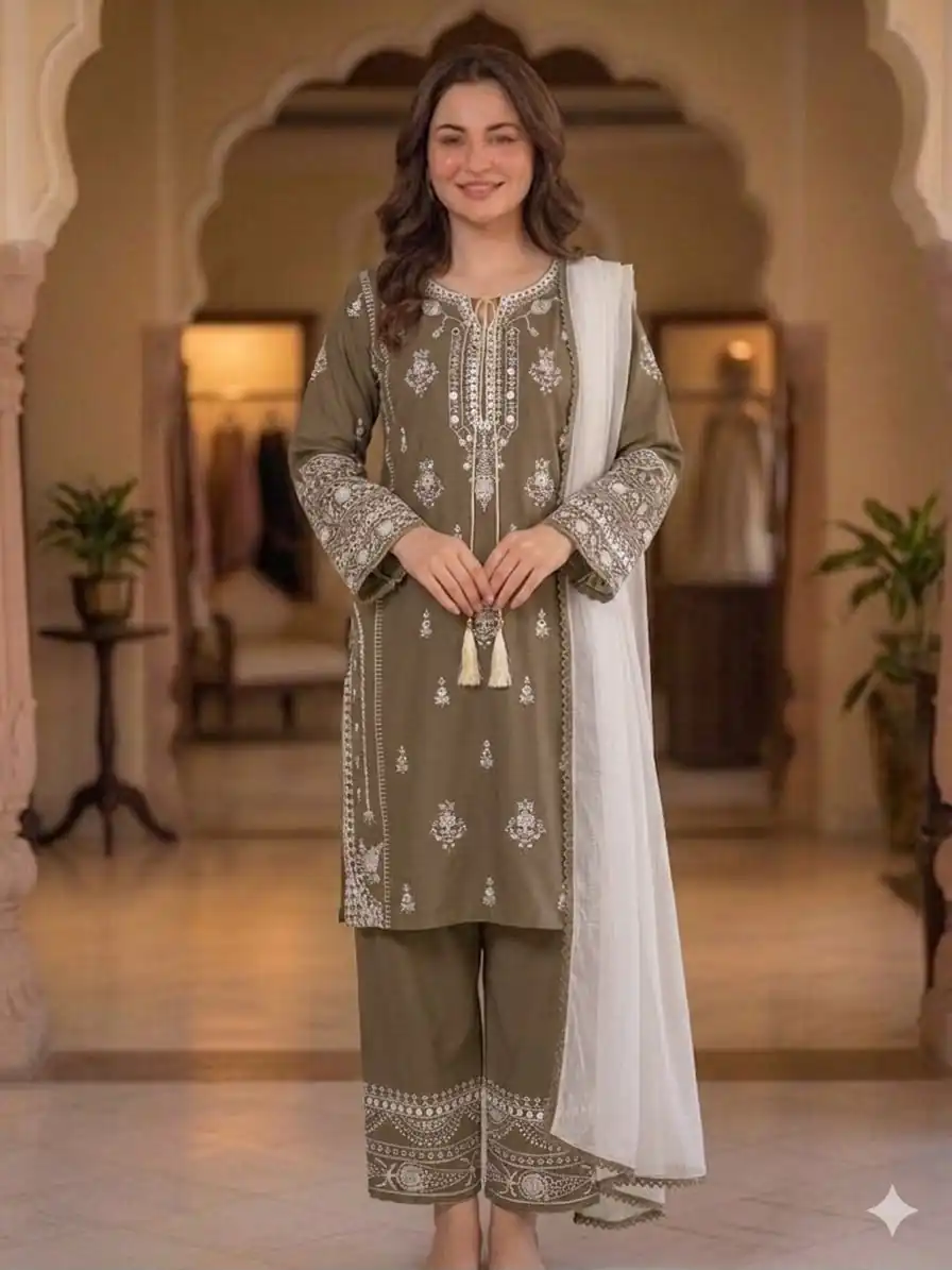 BE 465 Brown in Faux Georgette Mirror Embroidery Work Salwar Suit . Best Price ₹1999. Delivery 4-6 Working Days. Shop now. | Casual Suits, Jump Suits, Creative suits, Designer Suits, Palazzo Suits, Party Wear Suits, Patiala Suits, Salwar suit, Straight Suits