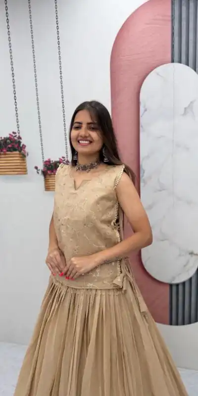PC 569 Cream Color Crunchy Silk With Sequins Work Lehenga Choli . Special Price ₹2449. Delivery 4-6 Working Days. Shop now. | Bollywood Lehenga, Creative Lehenga, Designer Lehenga, Embroidered Lehenga, Lehenga, Party Wear Lehenga