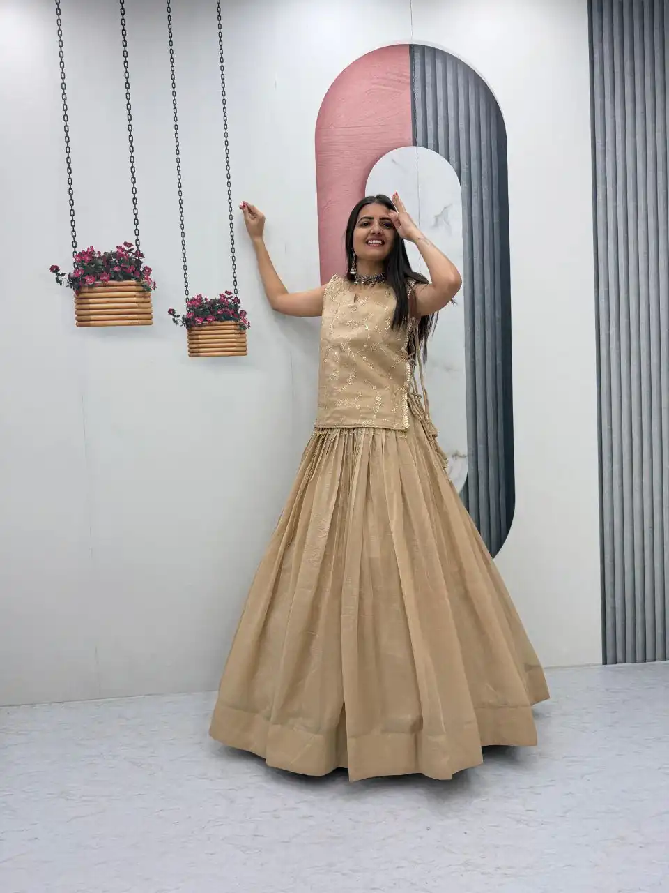 PC 569 Cream Color Crunchy Silk With Sequins Work Lehenga Choli . Special Price ₹2449. Delivery 4-6 Working Days. Shop now. | Bollywood Lehenga, Creative Lehenga, Designer Lehenga, Embroidered Lehenga, Lehenga, Party Wear Lehenga