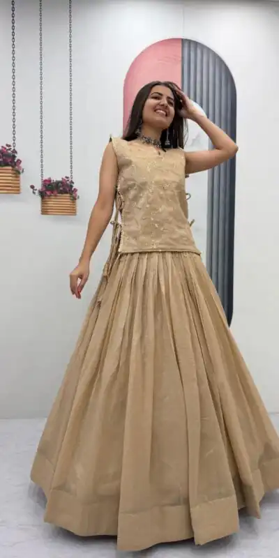 PC 569 Cream Color Crunchy Silk With Sequins Work Lehenga Choli . Special Price ₹2449. Delivery 4-6 Working Days. Shop now. | Bollywood Lehenga, Creative Lehenga, Designer Lehenga, Embroidered Lehenga, Lehenga, Party Wear Lehenga
