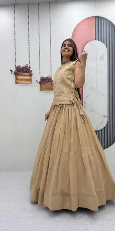 PC 569 Cream Color Crunchy Silk With Sequins Work Lehenga Choli . Special Price ₹2449. Delivery 4-6 Working Days. Shop now. | Bollywood Lehenga, Creative Lehenga, Designer Lehenga, Embroidered Lehenga, Lehenga, Party Wear Lehenga