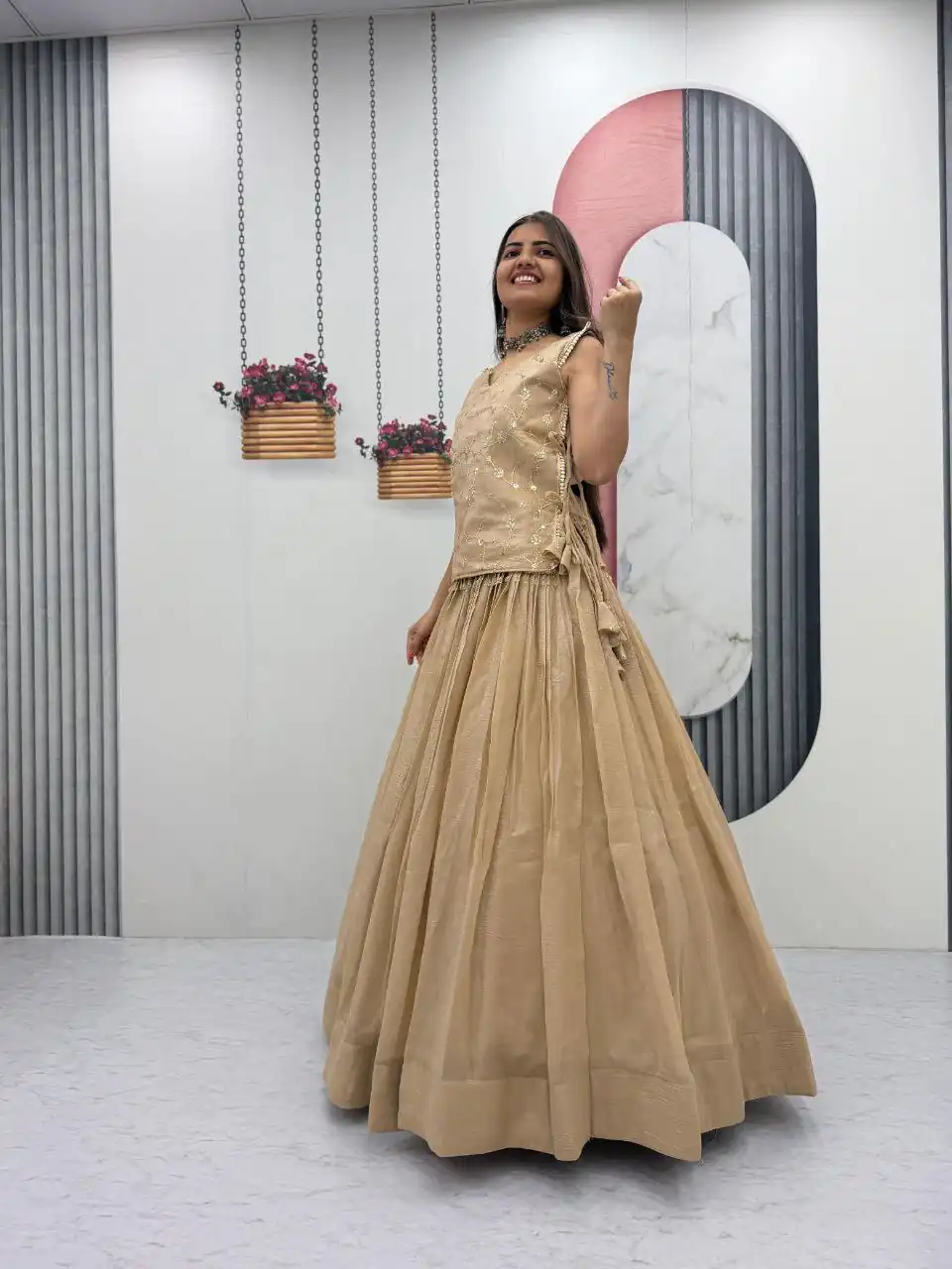 PC 569 Cream Color Crunchy Silk With Sequins Work Lehenga Choli . Special Price ₹2449. Delivery 4-6 Working Days. Shop now. | Bollywood Lehenga, Creative Lehenga, Designer Lehenga, Embroidered Lehenga, Lehenga, Party Wear Lehenga