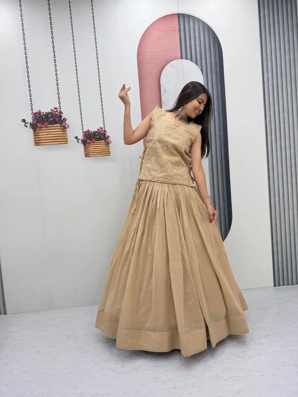 PC 569 Cream Color Crunchy Silk With Sequins Work Lehenga Choli . Special Price ₹2449. Delivery 4-6 Working Days. Shop now. | Bollywood Lehenga, Creative Lehenga, Designer Lehenga, Embroidered Lehenga, Lehenga, Party Wear Lehenga