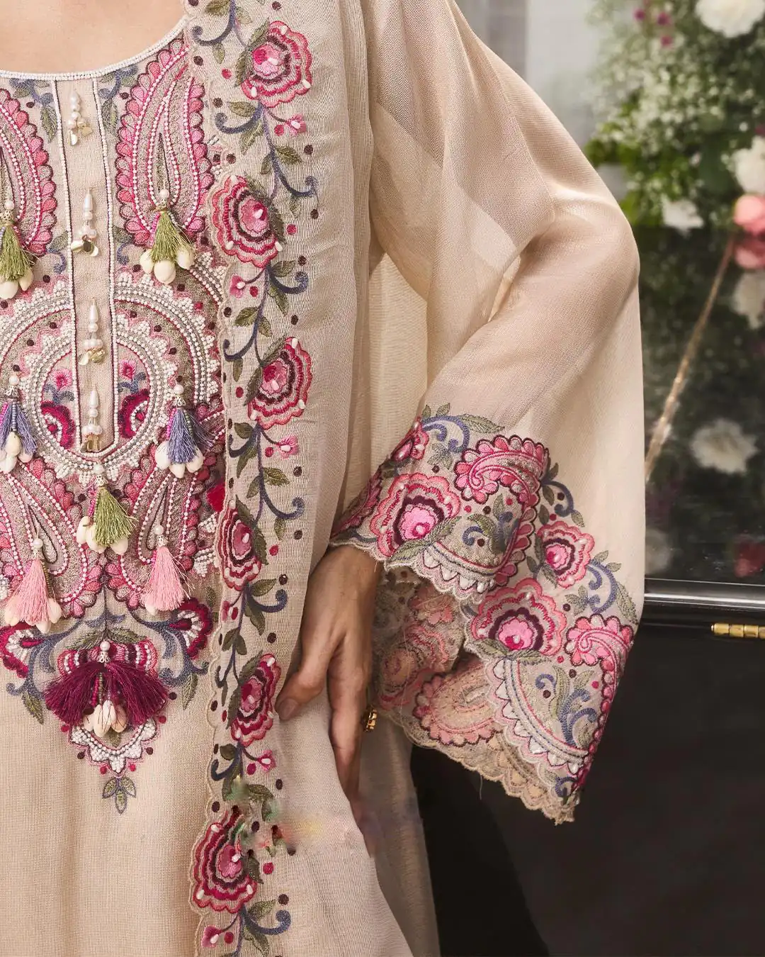 SRK 5348 Cream Color Georgette Mirror Embroidery Work Salwar Suit . Best Price ₹2399. Delivery 4-6 Working Days. Shop now. | Casual Suits, Jump Suits, Creative suits, Designer Suits, Palazzo Suits, Party Wear Suits, Patiala Suits, Salwar suit, Straight Suits
