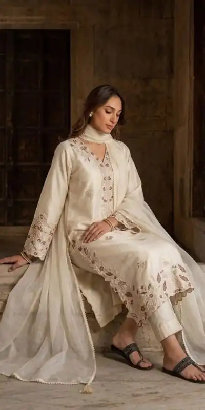 AD 237 Cream Color Roman Silk Salwar Suit with Embroidery Work. Available at ₹2149 only. Delivery 4-6 Working Days. Shop now. | Casual Suits, Jump Suits, Creative suits, Designer Suits, Palazzo Suits, Party Wear Suits, Patiala Suits, Salwar suit, Straight Suits