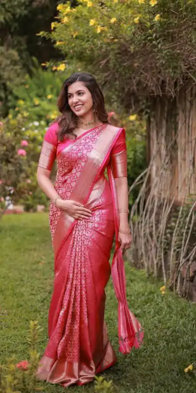 KPR 234 Gajri Soft Lichi Silk Saree with Lace Work & Lace Border. Introductory Price ₹1349. Delivery 4-6 Working Days. Shop now. | Creative Sarees, Bollywood Sarees, Designer Sarees, Embroidered Sarees, Ethnic Saree, Modern Digital sarees, Party Wear Sarees, Sarees