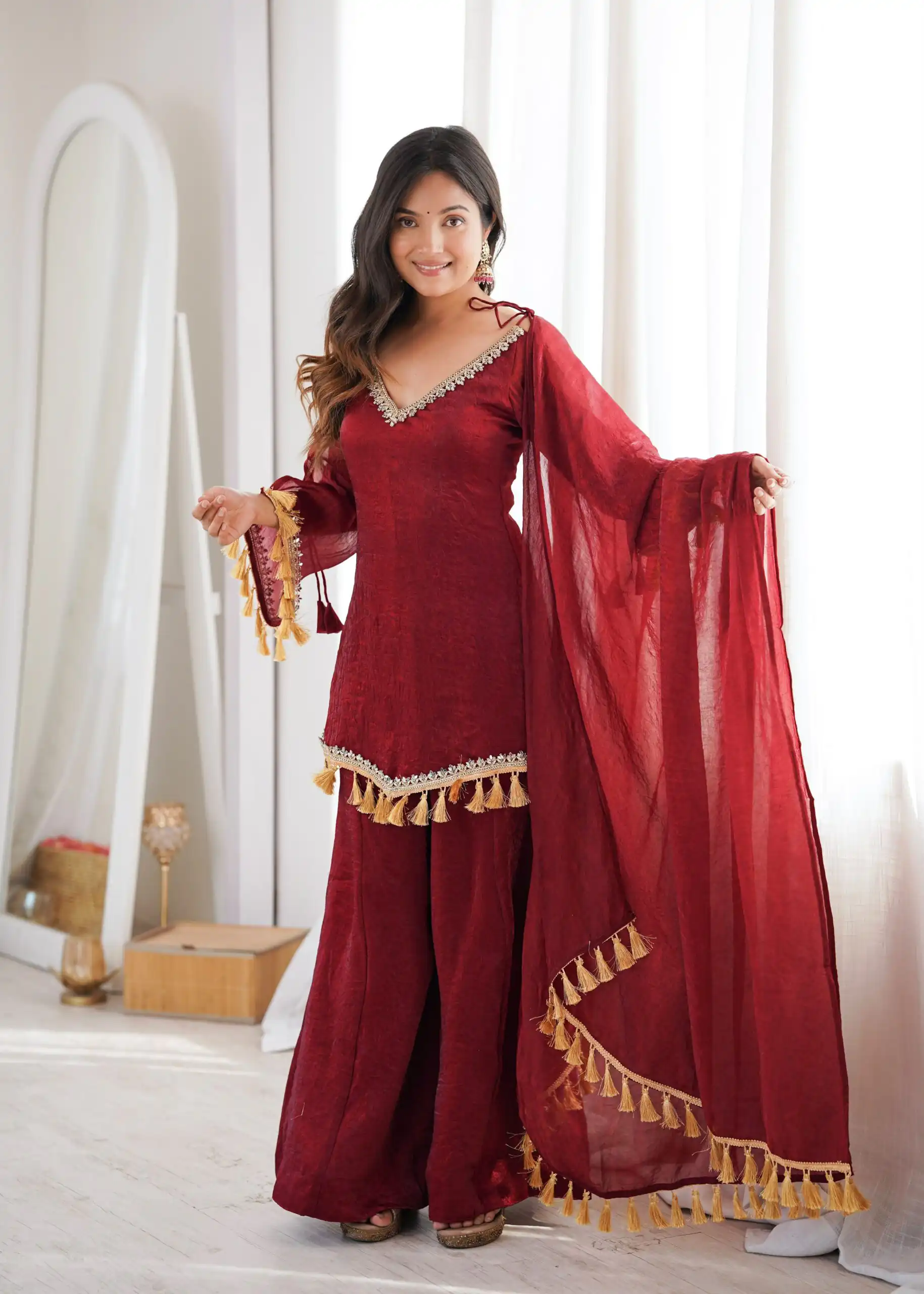 SRK 5357 Maroon Doremon Crush Salwar Suit Perfect for Wedding, Party, Traditional Day, Baisakhi, Karwa Chauth – . Exclusive Offer ₹2099. Delive | Casual Suits, Jump Suits, Creative suits, Designer Suits, Palazzo Suits, Party Wear Suits, Patiala Suits, Salwar suit, Straight Suits
