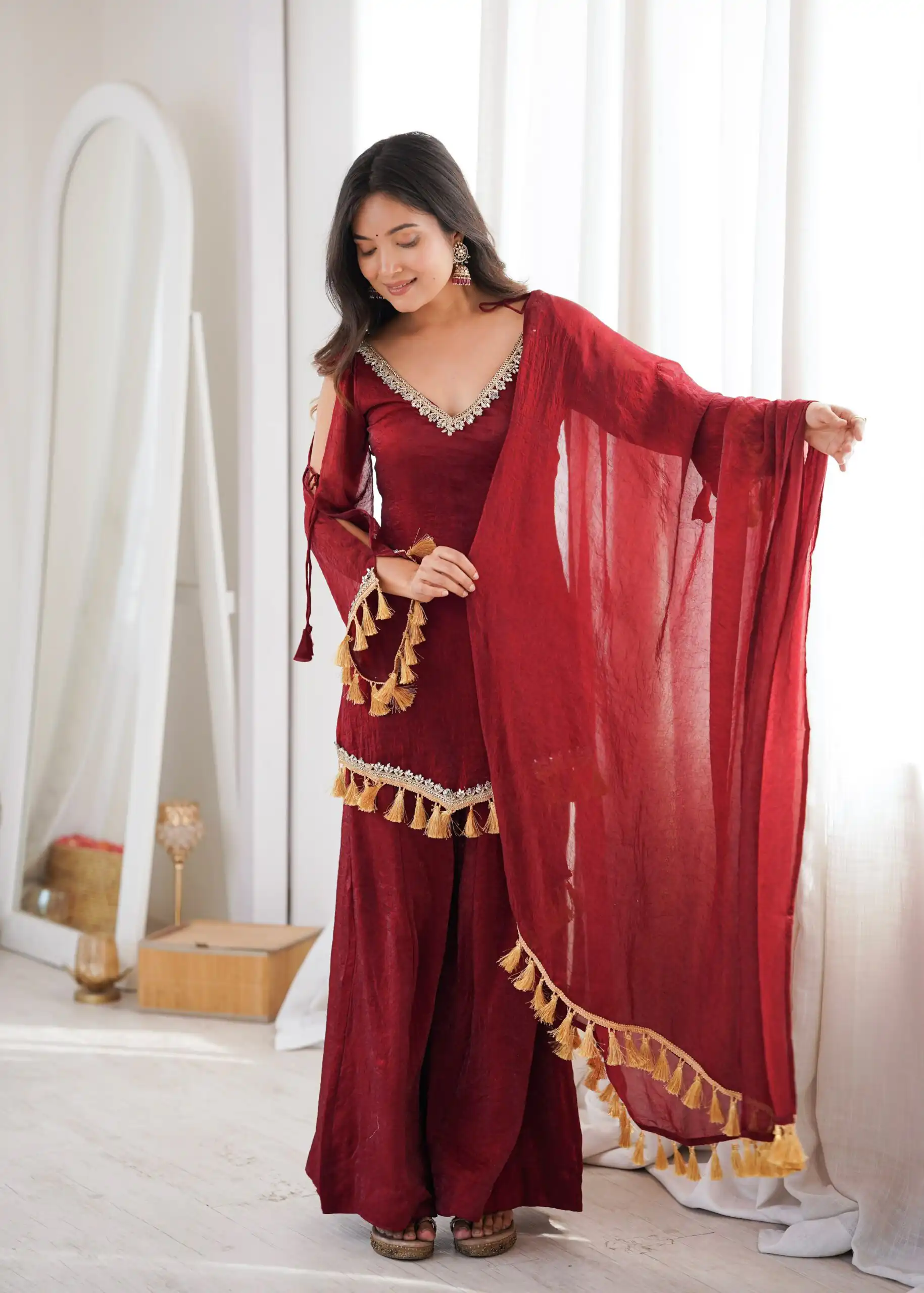 SRK 5357 Maroon Doremon Crush Salwar Suit Perfect for Wedding, Party, Traditional Day, Baisakhi, Karwa Chauth – . Exclusive Offer ₹2099. Delive | Casual Suits, Jump Suits, Creative suits, Designer Suits, Palazzo Suits, Party Wear Suits, Patiala Suits, Salwar suit, Straight Suits