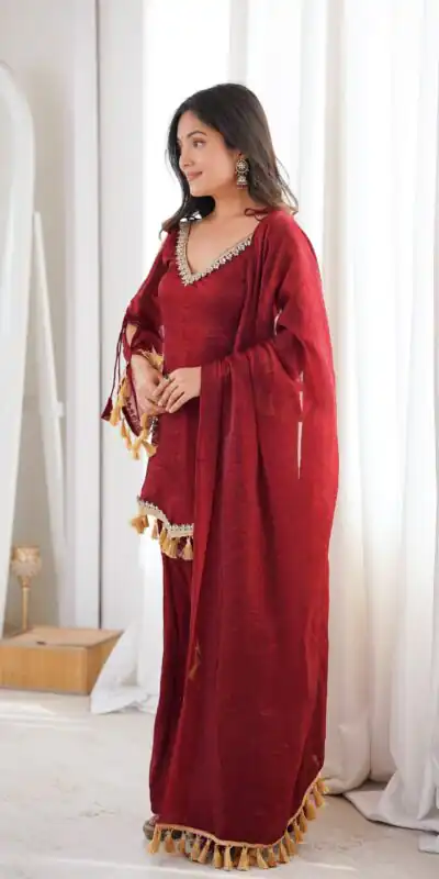 SRK 5357 Maroon Doremon Crush Salwar Suit Perfect for Wedding, Party, Traditional Day, Baisakhi, Karwa Chauth – . Exclusive Offer ₹2099. Delive | Casual Suits, Jump Suits, Creative suits, Designer Suits, Palazzo Suits, Party Wear Suits, Patiala Suits, Salwar suit, Straight Suits