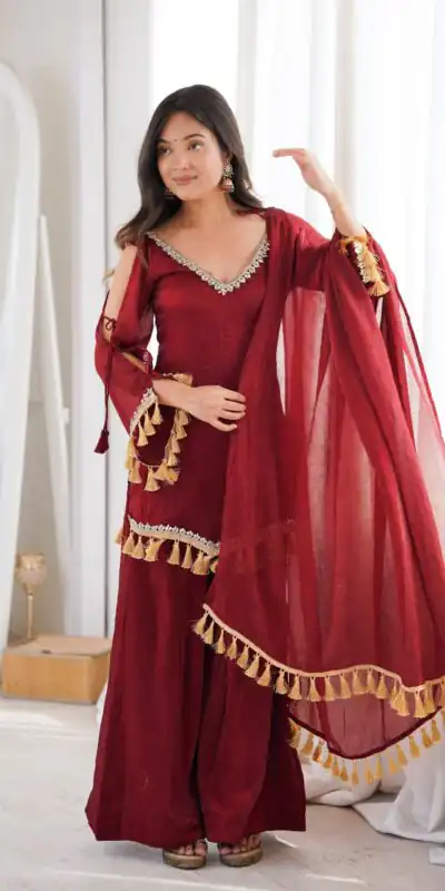 SRK 5357 Maroon Doremon Crush Salwar Suit Perfect for Wedding, Party, Traditional Day, Baisakhi, Karwa Chauth – . Exclusive Offer ₹2099. Delive | Casual Suits, Jump Suits, Creative suits, Designer Suits, Palazzo Suits, Party Wear Suits, Patiala Suits, Salwar suit, Straight Suits