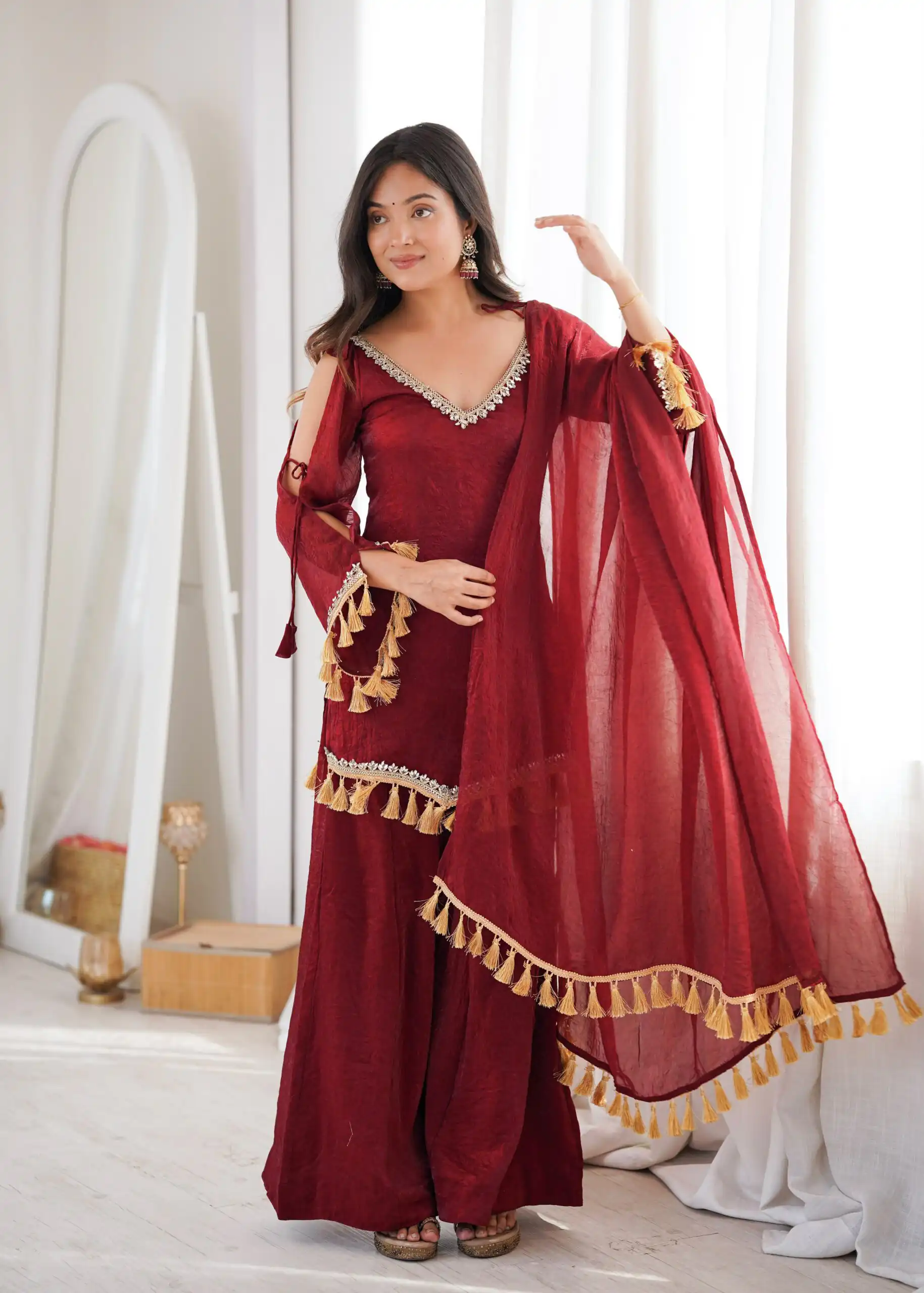 SRK 5357 Maroon Doremon Crush Salwar Suit Perfect for Wedding, Party, Traditional Day, Baisakhi, Karwa Chauth – . Exclusive Offer ₹2099. Delive | Casual Suits, Jump Suits, Creative suits, Designer Suits, Palazzo Suits, Party Wear Suits, Patiala Suits, Salwar suit, Straight Suits