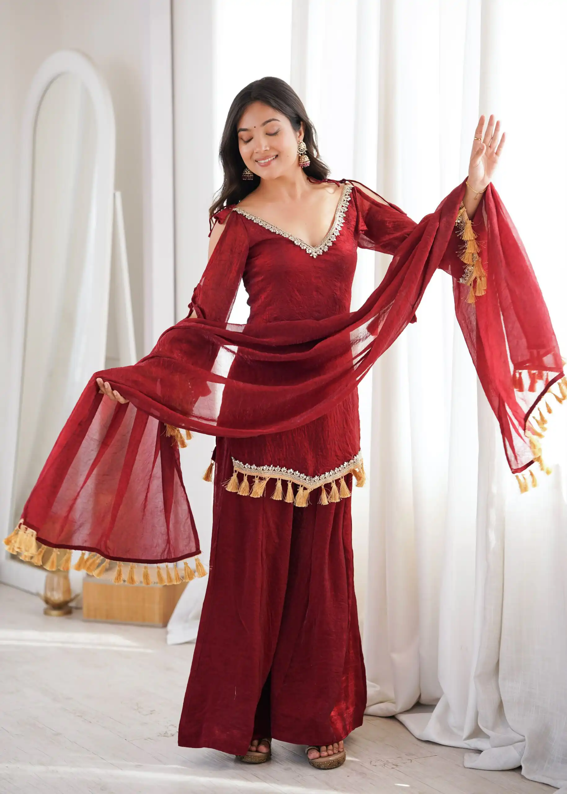 SRK 5357 Maroon Doremon Crush Salwar Suit Perfect for Wedding, Party, Traditional Day, Baisakhi, Karwa Chauth – . Exclusive Offer ₹2099. Delive | Casual Suits, Jump Suits, Creative suits, Designer Suits, Palazzo Suits, Party Wear Suits, Patiala Suits, Salwar suit, Straight Suits
