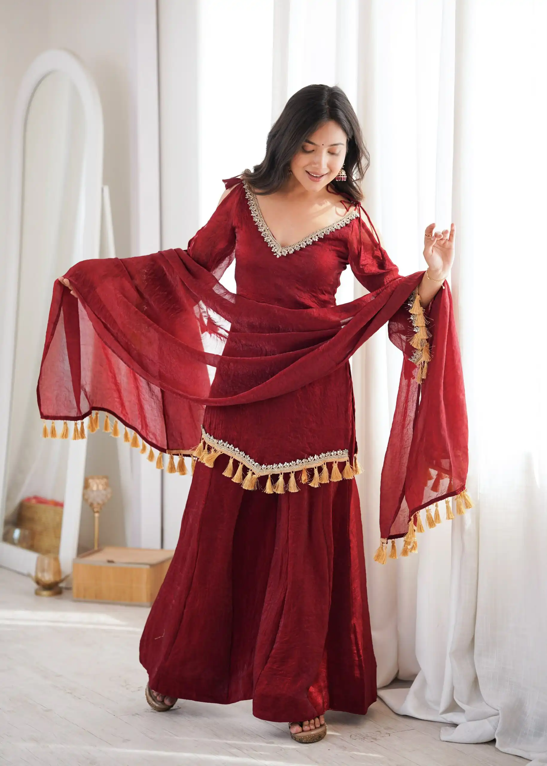 SRK 5357 Maroon Doremon Crush Salwar Suit Perfect for Wedding, Party, Traditional Day, Baisakhi, Karwa Chauth – . Exclusive Offer ₹2099. Delive | Casual Suits, Jump Suits, Creative suits, Designer Suits, Palazzo Suits, Party Wear Suits, Patiala Suits, Salwar suit, Straight Suits