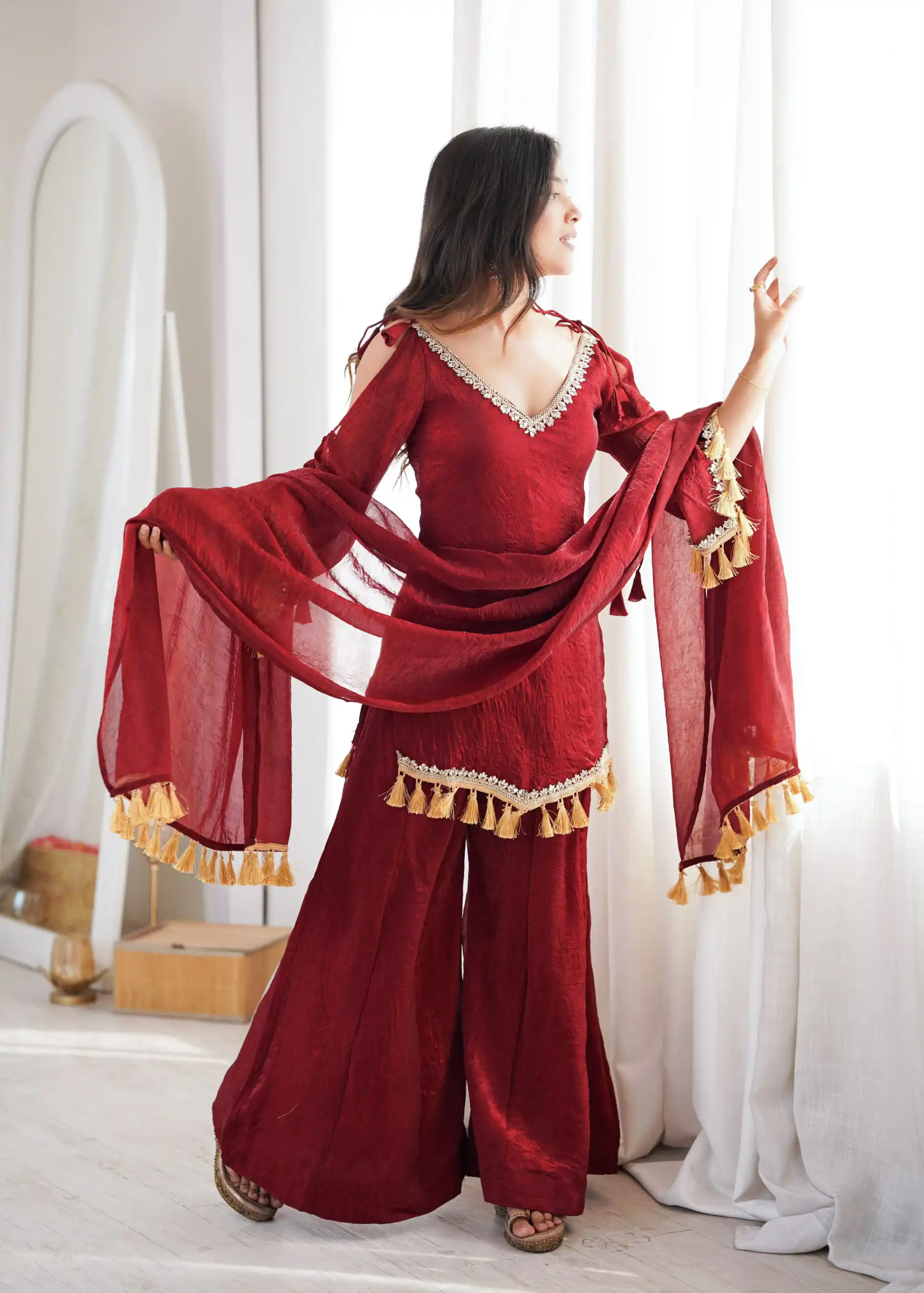 SRK 5357 Maroon Doremon Crush Salwar Suit Perfect for Wedding, Party, Traditional Day, Baisakhi, Karwa Chauth – . Exclusive Offer ₹2099. Delive | Casual Suits, Jump Suits, Creative suits, Designer Suits, Palazzo Suits, Party Wear Suits, Patiala Suits, Salwar suit, Straight Suits