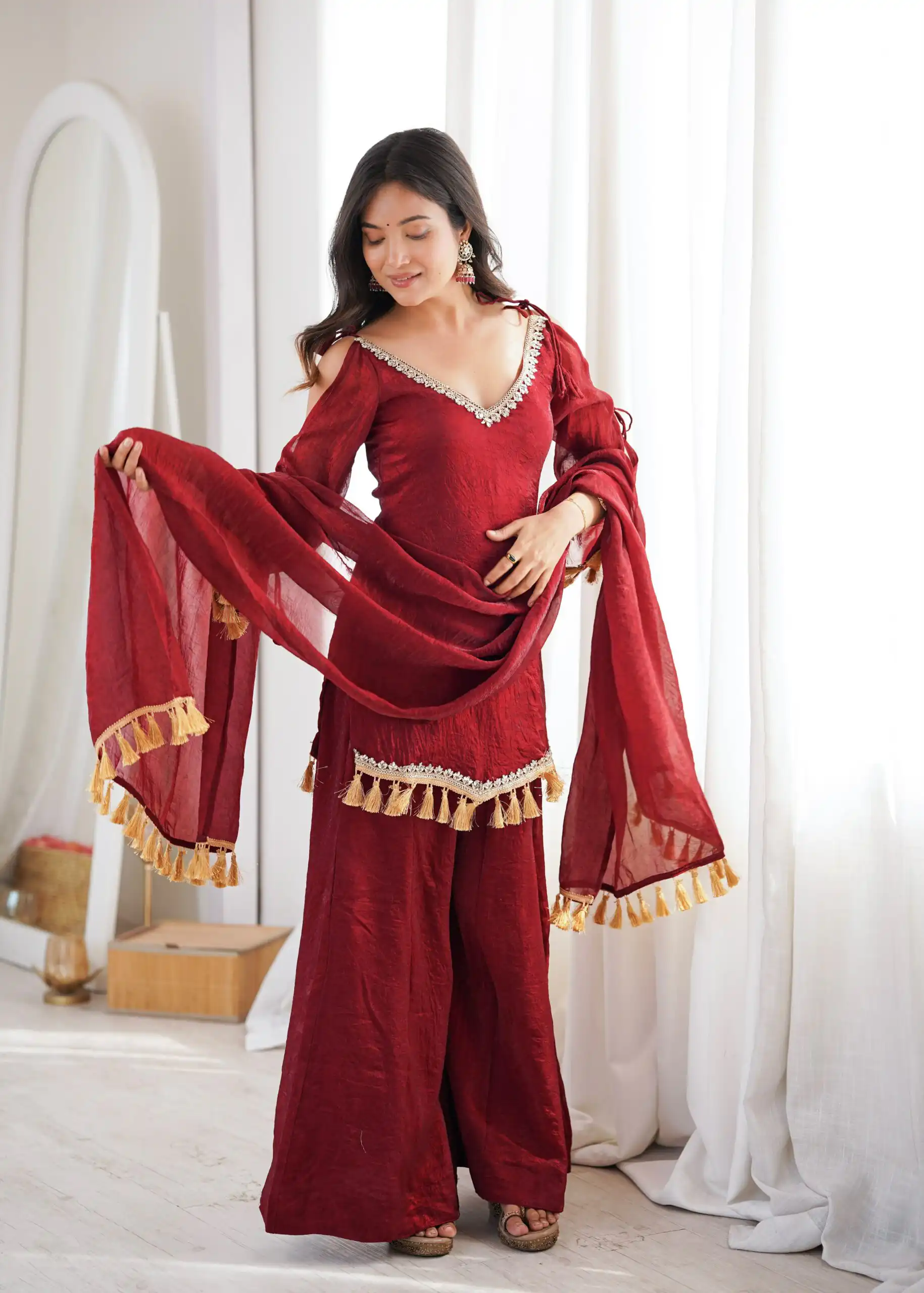 SRK 5357 Maroon Doremon Crush Salwar Suit Perfect for Wedding, Party, Traditional Day, Baisakhi, Karwa Chauth – . Exclusive Offer ₹2099. Delive | Casual Suits, Jump Suits, Creative suits, Designer Suits, Palazzo Suits, Party Wear Suits, Patiala Suits, Salwar suit, Straight Suits