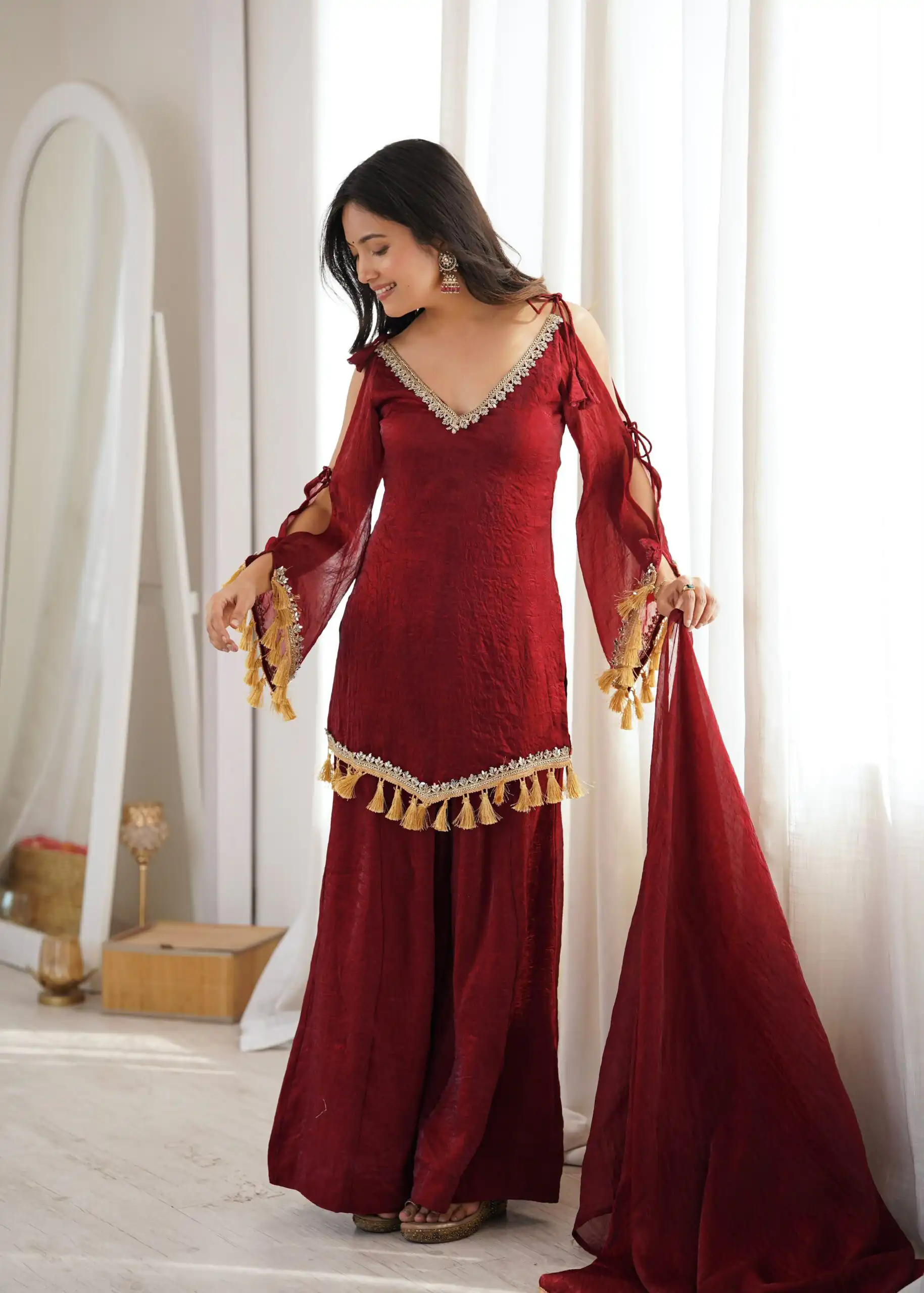 SRK 5357 Maroon Doremon Crush Salwar Suit Perfect for Wedding, Party, Traditional Day, Baisakhi, Karwa Chauth – . Exclusive Offer ₹2099. Delive | Casual Suits, Jump Suits, Creative suits, Designer Suits, Palazzo Suits, Party Wear Suits, Patiala Suits, Salwar suit, Straight Suits