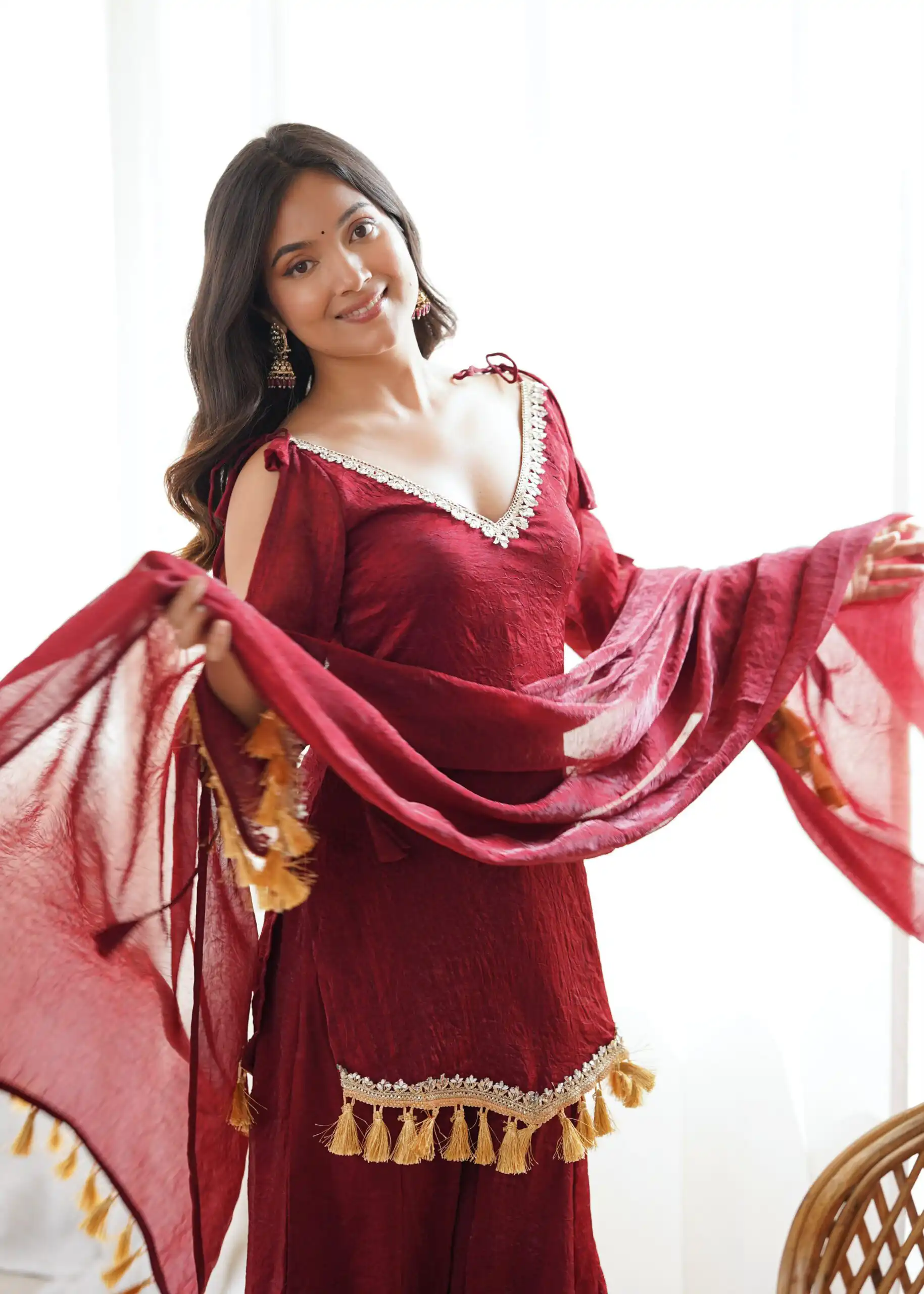 SRK 5357 Maroon Doremon Crush Salwar Suit Perfect for Wedding, Party, Traditional Day, Baisakhi, Karwa Chauth – . Exclusive Offer ₹2099. Delive | Casual Suits, Jump Suits, Creative suits, Designer Suits, Palazzo Suits, Party Wear Suits, Patiala Suits, Salwar suit, Straight Suits