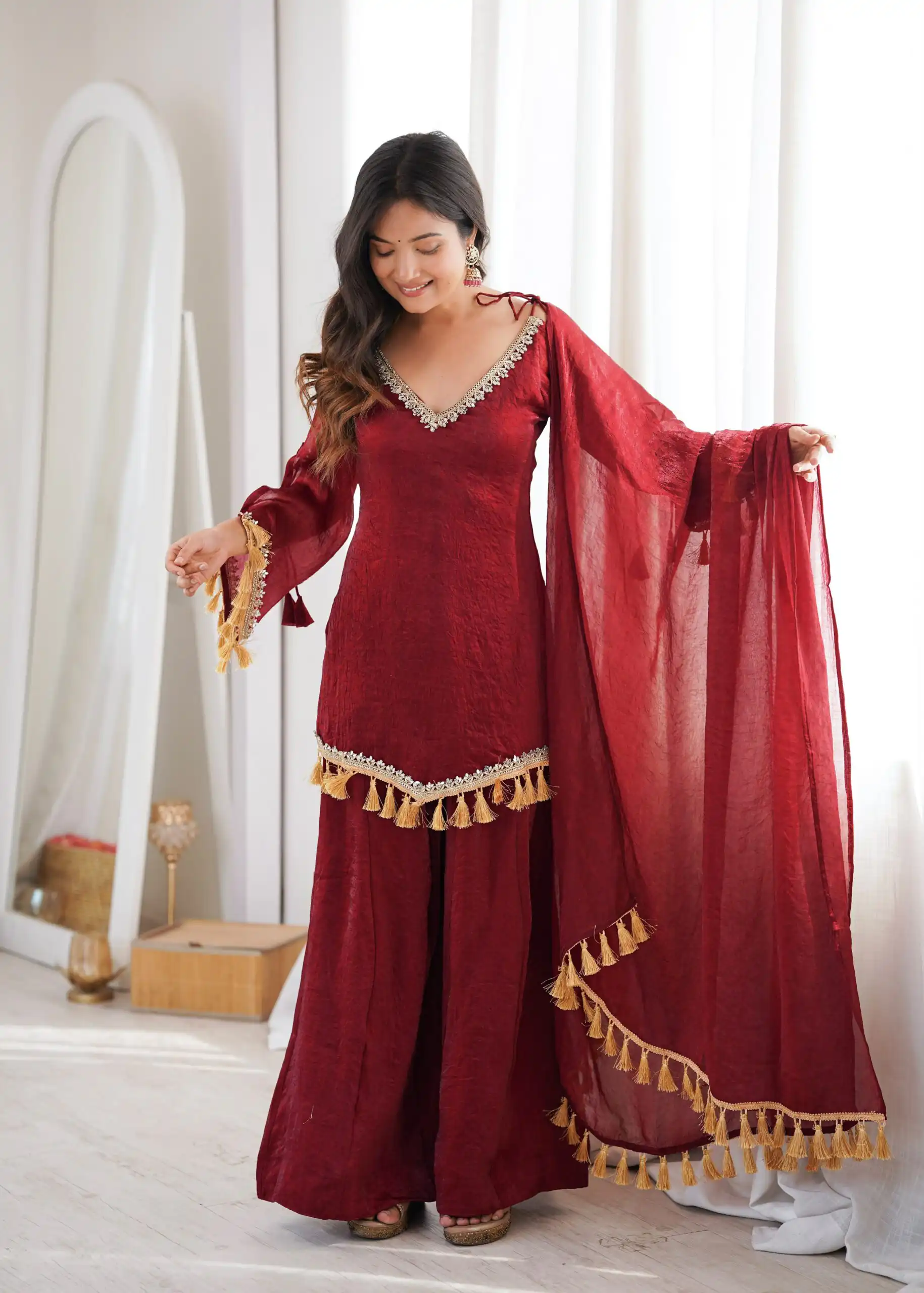 SRK 5357 Maroon Doremon Crush Salwar Suit Perfect for Wedding, Party, Traditional Day, Baisakhi, Karwa Chauth – . Exclusive Offer ₹2099. Delive | Casual Suits, Jump Suits, Creative suits, Designer Suits, Palazzo Suits, Party Wear Suits, Patiala Suits, Salwar suit, Straight Suits