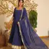AD 239 Navy Blue in Colour Faux Georgette Bandhani Print Work Gown. Available at ₹1999 only. Delivery 4-6 Working Days. Shop now. | Bollywood Gowns, Creative Gowns, Designer Gowns, Embroidered Gowns, Gowns, Party Wear Gowns