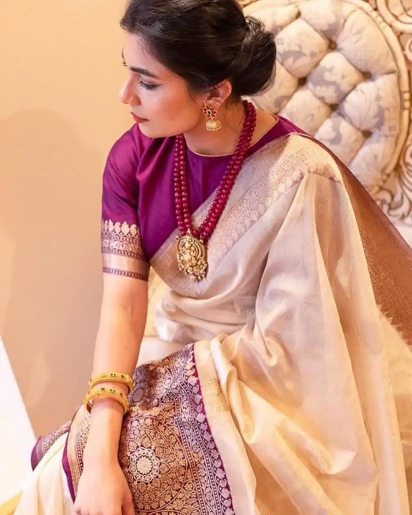 KPR 284 Off White Soft Lichi Silk Saree with Lace Work & Lace Border. Introductory Price ₹1549. Delivery 4-6 Working Days. Shop now. | Creative Sarees, Bollywood Sarees, Designer Sarees, Embroidered Sarees, Ethnic Saree, Modern Digital sarees, Party Wear Sarees, Sarees