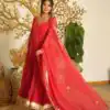 AD 239 Red in Colour Faux Georgette Bandhani Print Work Gown. Available at ₹1999 only. Delivery 4-6 Working Days. Shop now. | Bollywood Gowns, Creative Gowns, Designer Gowns, Embroidered Gowns, Gowns, Party Wear Gowns