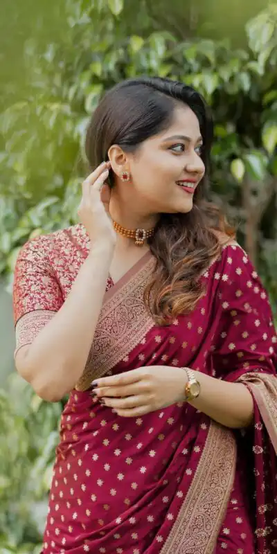 KPR 228 Red in Soft Lichi Silk Jacquard Work Designer Work Saree . Exclusive Offer ₹1349. Delivery 4-6 Working Days. Shop now. | Creative Sarees, Bollywood Sarees, Designer Sarees, Embroidered Sarees, Ethnic Saree, Modern Digital sarees, Party Wear Sarees, Sarees