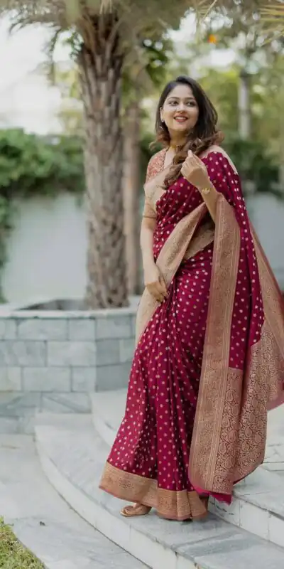 KPR 228 Red in Soft Lichi Silk Jacquard Work Designer Work Saree . Exclusive Offer ₹1349. Delivery 4-6 Working Days. Shop now. | Creative Sarees, Bollywood Sarees, Designer Sarees, Embroidered Sarees, Ethnic Saree, Modern Digital sarees, Party Wear Sarees, Sarees