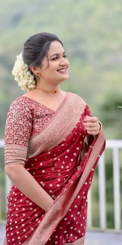KPR 228 Red in Soft Lichi Silk Jacquard Work Designer Work Saree . Exclusive Offer ₹1349. Delivery 4-6 Working Days. Shop now. | Creative Sarees, Bollywood Sarees, Designer Sarees, Embroidered Sarees, Ethnic Saree, Modern Digital sarees, Party Wear Sarees, Sarees