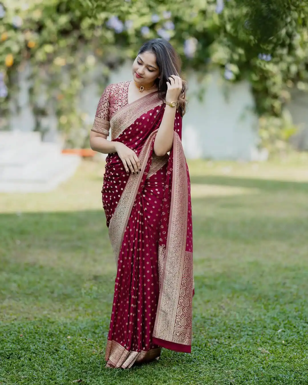 KPR 228 Red in Soft Lichi Silk Jacquard Work Designer Work Saree . Exclusive Offer ₹1349. Delivery 4-6 Working Days. Shop now. | Creative Sarees, Bollywood Sarees, Designer Sarees, Embroidered Sarees, Ethnic Saree, Modern Digital sarees, Party Wear Sarees, Sarees