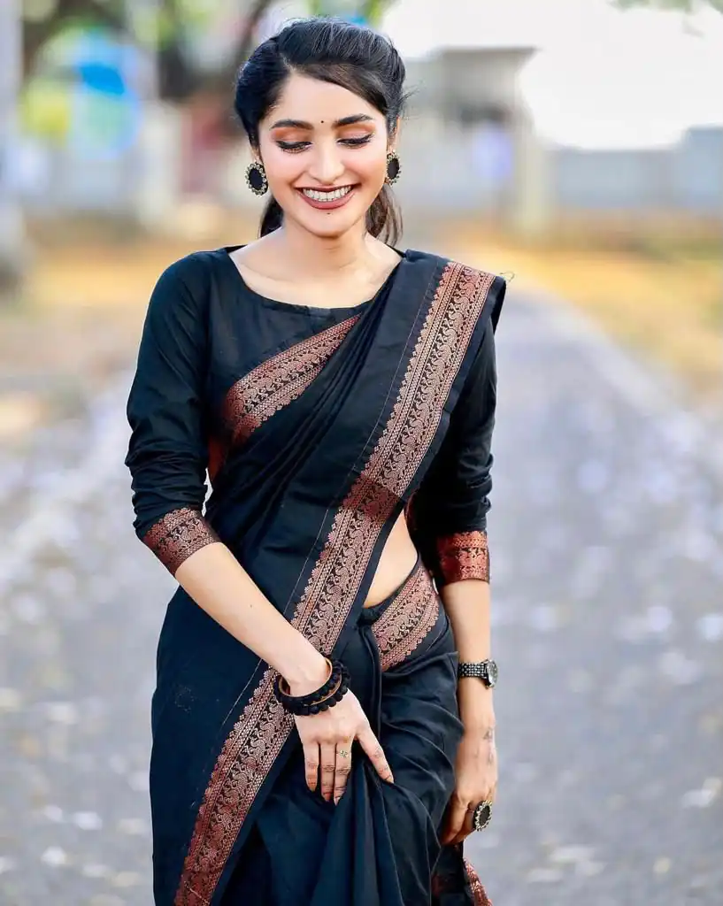 KPR 159 Black Soft Lichi Silk Cloth Saree Perfect for Wedding, Party, Family Gatherings, Sangeet, Ethnic Day – . Festive Deal ₹1349. Delivery 4-6 Workin | Creative Sarees, Bollywood Sarees, Designer Sarees, Embroidered Sarees, Ethnic Saree, Modern Digital sarees, Party Wear Sarees, Sarees