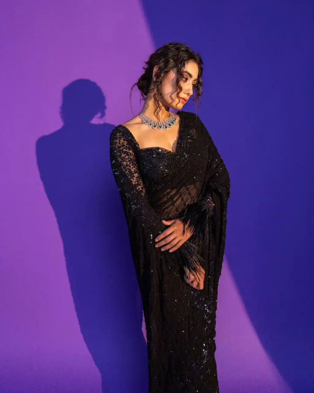 NC 5295 Black Soft Net Saree with Sequins Work & Embroidery Work. Available at ₹1749 only. Delivery 4-6 Working Days. Shop now. | Creative Sarees, Bollywood Sarees, Designer Sarees, Embroidered Sarees, Ethnic Saree, Modern Digital sarees, Party Wear Sarees, Sarees