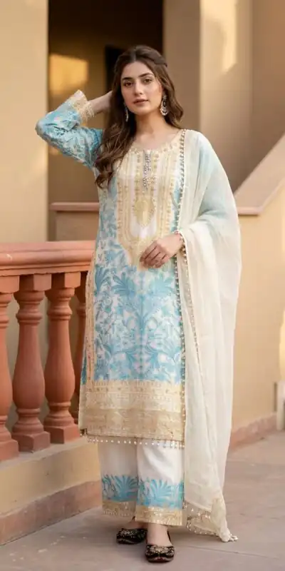 KF 1729 Blue Diamond Georgette Salwar Suit with Sequins Work & Embroidery Work. Introductory Price ₹2399. Delivery 4-6 Working Days. Shop now. | Casual Suits, Jump Suits, Creative suits, Designer Suits, Palazzo Suits, Party Wear Suits, Patiala Suits, Salwar suit, Straight Suits