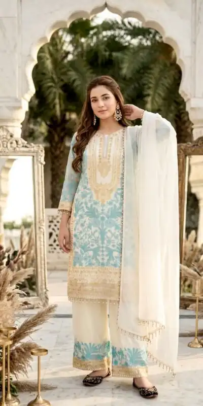 KF 1729 Blue Diamond Georgette Salwar Suit with Sequins Work & Embroidery Work. Introductory Price ₹2399. Delivery 4-6 Working Days. Shop now. | Casual Suits, Jump Suits, Creative suits, Designer Suits, Palazzo Suits, Party Wear Suits, Patiala Suits, Salwar suit, Straight Suits