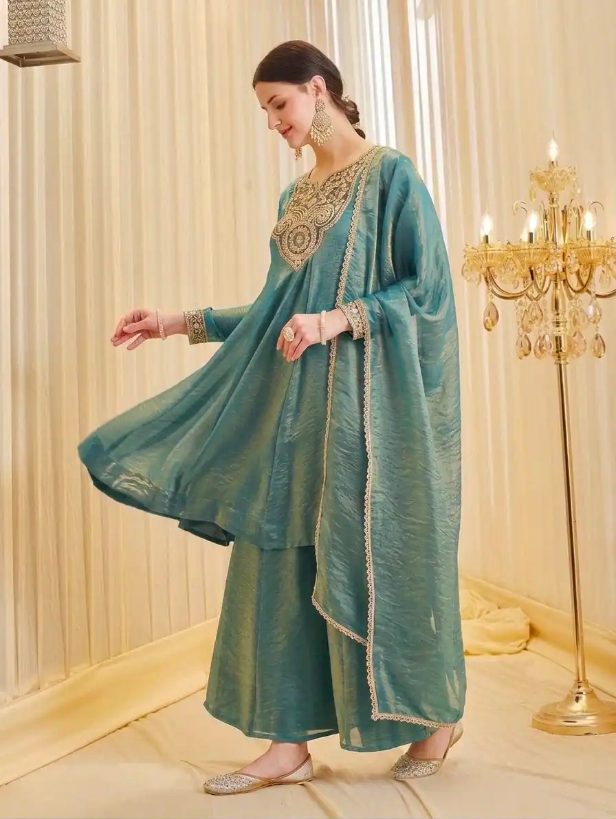 KF 1727 Blue Fandy Silk Salwar Suit Perfect for Wedding, Party, Family Gatherings, Onam, Engagement – . Affordable Price ₹1849. Delivery 4-6 Working Da | Casual Suits, Jump Suits, Creative suits, Designer Suits, Palazzo Suits, Party Wear Suits, Patiala Suits, Salwar suit, Straight Suits