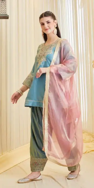 KF 1728 Blue Silk Salwar Suit Perfect for Wedding, Party, Family Gatherings, Onam, Engagement – . Affordable Price ₹2099. Delivery 4-6 Working Da | Casual Suits, Jump Suits, Creative suits, Designer Suits, Palazzo Suits, Party Wear Suits, Patiala Suits, Salwar suit, Straight Suits