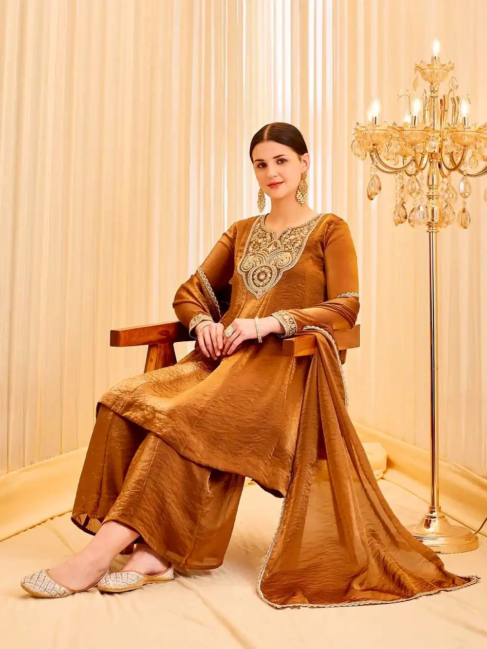 KF 1727 Brown Fandy Silk Salwar Suit Perfect for Wedding, Party, Family Gatherings, Onam, Engagement – . Affordable Price ₹1849. Delivery 4-6 Working Da | Casual Suits, Jump Suits, Creative suits, Designer Suits, Palazzo Suits, Party Wear Suits, Patiala Suits, Salwar suit, Straight Suits