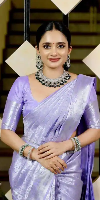 KPR 259 Lavender Soft Lichi Silk Saree with Lace Work & Lace Border. Introductory Price ₹1349. Delivery 4-6 Working Days. Shop now. | Creative Sarees, Bollywood Sarees, Designer Sarees, Embroidered Sarees, Ethnic Saree, Modern Digital sarees, Party Wear Sarees, Sarees