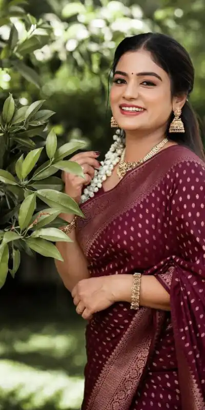 KPR 265 Maroon Soft Lichi Silk Saree with Lace Work & Lace Border. Introductory Price ₹1349. Delivery 4-6 Working Days. Shop now. | Creative Sarees, Bollywood Sarees, Designer Sarees, Embroidered Sarees, Ethnic Saree, Modern Digital sarees, Party Wear Sarees, Sarees