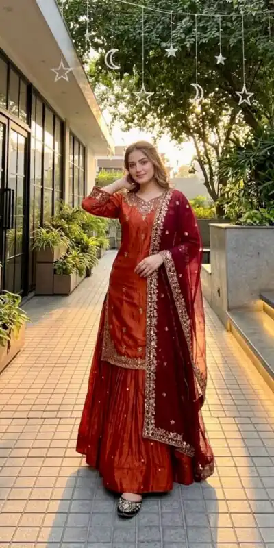 MT 1080 Orange Fandy Silk Lehenga Choli. Perfect for Wedding, Party, Engagement, Reception, Haldi – Available at ₹2399 only. Delivery 4-6 Working Da | Bollywood Lehenga, Creative Lehenga, Designer Lehenga, Embroidered Lehenga, Lehenga, Party Wear Lehenga