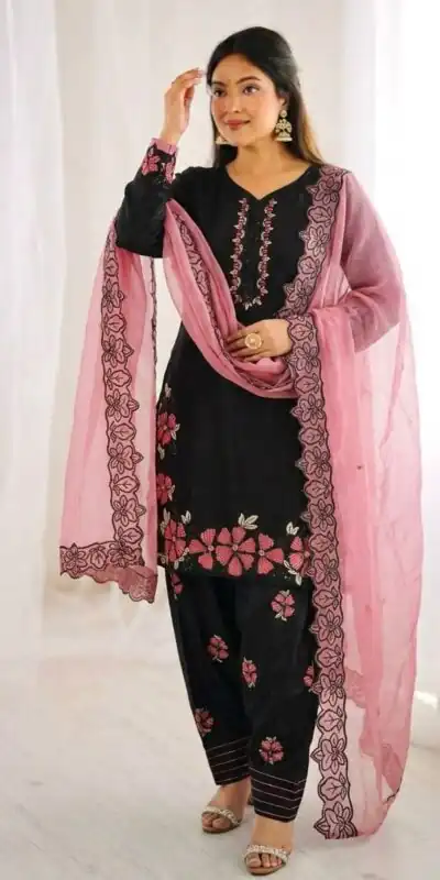 SR 1709 Pink Color Roman Silk Salwar Suit with Embroidery Work. Available at ₹2399 only. Delivery 4-6 Working Days. Shop now. | Casual Suits, Jump Suits, Creative suits, Designer Suits, Palazzo Suits, Party Wear Suits, Patiala Suits, Salwar suit, Straight Suits