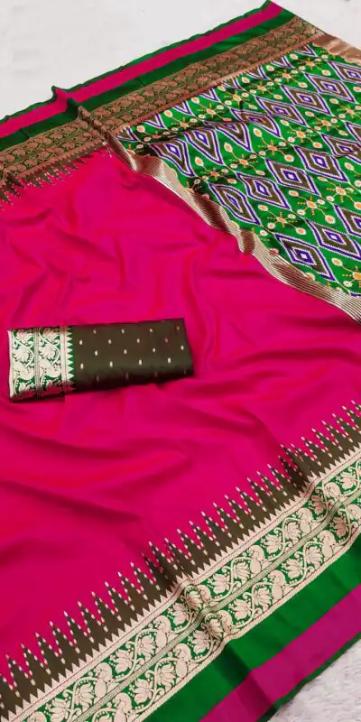 MB 261 Pink | Purple Soft Crafted Saree with Moti Work & Zari Work. Now at just ₹1999. Delivery 4-6 Working Days. Shop now. | Creative Sarees, Bollywood Sarees, Designer Sarees, Embroidered Sarees, Ethnic Saree, Modern Digital sarees, Party Wear Sarees, Sarees