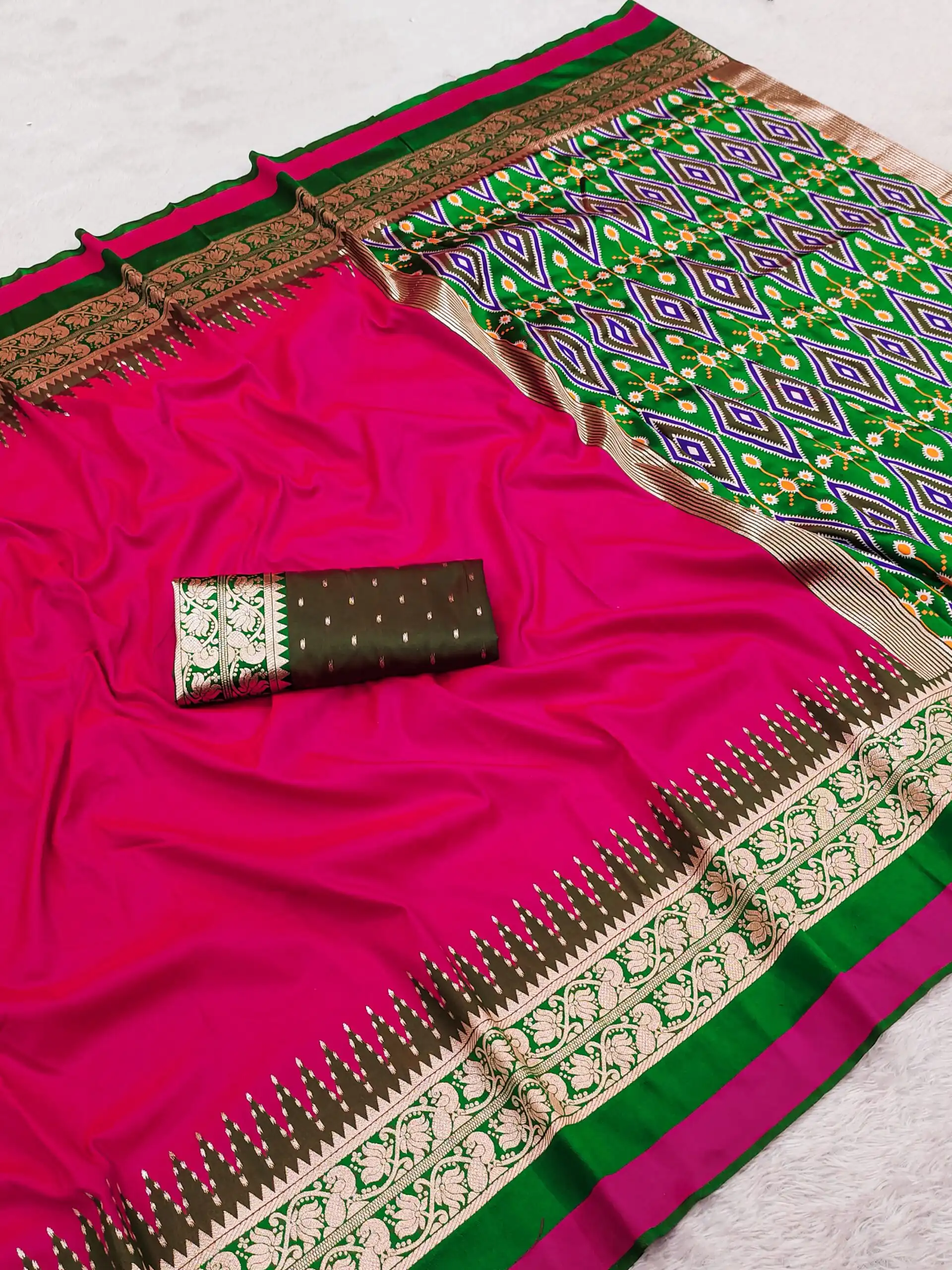 MB 261 Pink | Purple Soft Crafted Saree with Moti Work & Zari Work. Now at just ₹1999. Delivery 4-6 Working Days. Shop now. | Creative Sarees, Bollywood Sarees, Designer Sarees, Embroidered Sarees, Ethnic Saree, Modern Digital sarees, Party Wear Sarees, Sarees