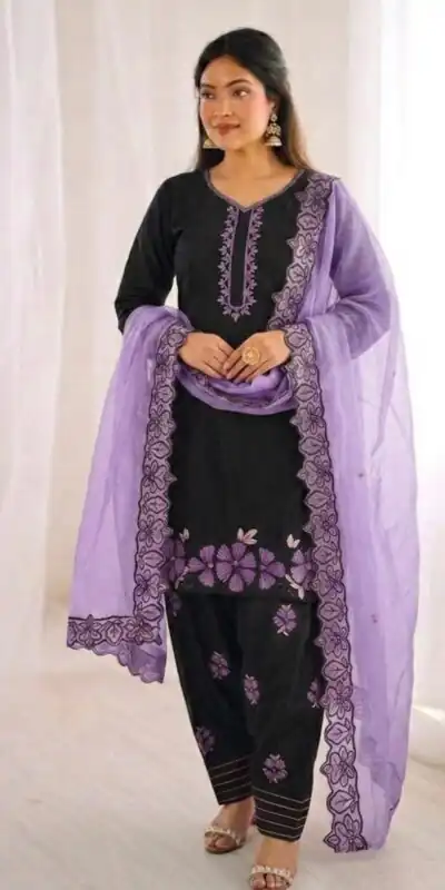 SR 1709 Purple Color Roman Silk Salwar Suit with Embroidery Work. Available at ₹2399 only. Delivery 4-6 Working Days. Shop now. | Casual Suits, Jump Suits, Creative suits, Designer Suits, Palazzo Suits, Party Wear Suits, Patiala Suits, Salwar suit, Straight Suits