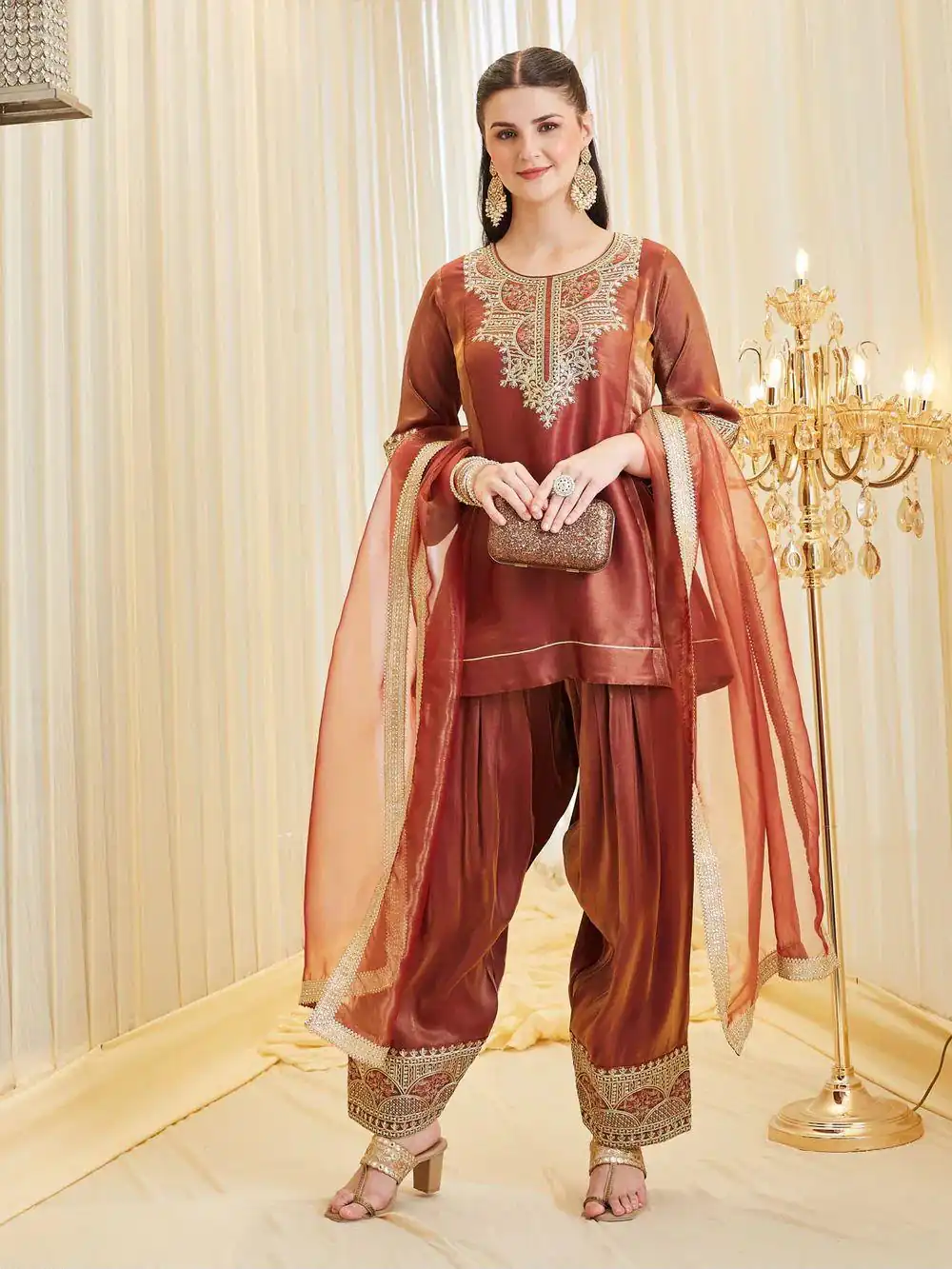 KF 1728 Rust Silk Salwar Suit Perfect for Wedding, Party, Family Gatherings, Onam, Engagement – . Affordable Price ₹2099. Delivery 4-6 Working Da | Casual Suits, Jump Suits, Creative suits, Designer Suits, Palazzo Suits, Party Wear Suits, Patiala Suits, Salwar suit, Straight Suits