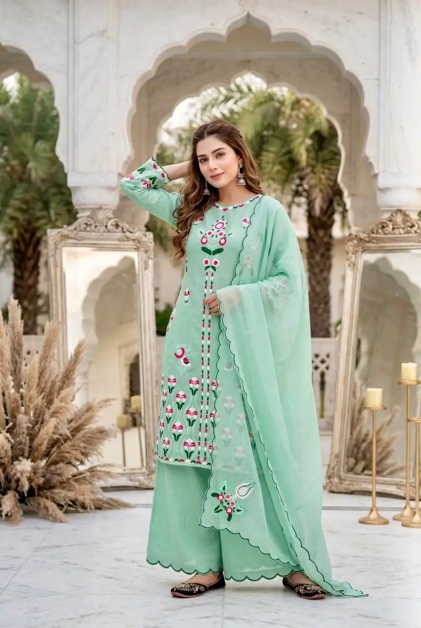 KF 1730 Sea Green Vertical Salwar Suit with Cut Work & Embroidery Work. Get it for ₹2099. Delivery 4-6 Working Days. Shop now. | Casual Suits, Jump Suits, Creative suits, Designer Suits, Palazzo Suits, Party Wear Suits, Patiala Suits, Salwar suit, Straight Suits