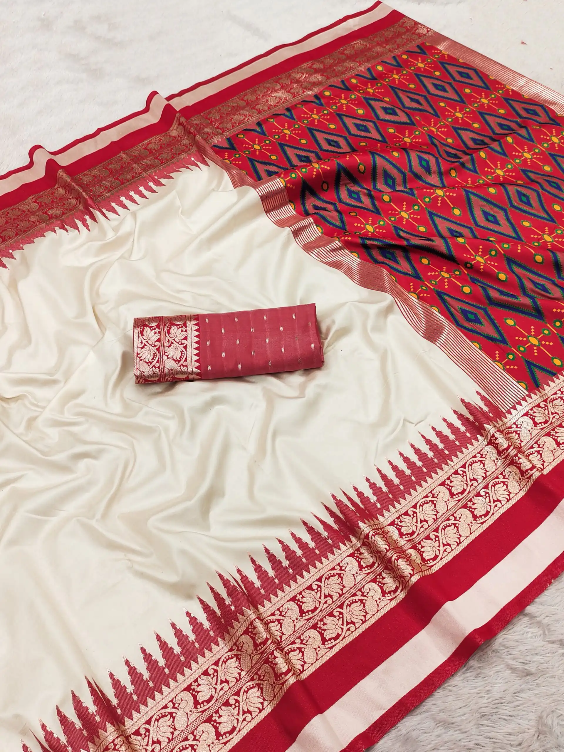 MB 261 White | Purple Soft Crafted Saree with Moti Work & Zari Work. Now at just ₹1999. Delivery 4-6 Working Days. Shop now. | Creative Sarees, Bollywood Sarees, Designer Sarees, Embroidered Sarees, Ethnic Saree, Modern Digital sarees, Party Wear Sarees, Sarees