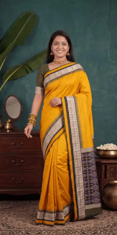 MB 261 Yellow | Purple Soft Crafted Saree with Moti Work & Zari Work. Now at just ₹1999. Delivery 4-6 Working Days. Shop now. | Creative Sarees, Bollywood Sarees, Designer Sarees, Embroidered Sarees, Ethnic Saree, Modern Digital sarees, Party Wear Sarees, Sarees