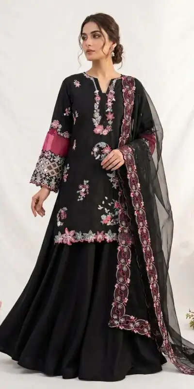 LG 2116 Black Crape Silk with Embroidery Work Salwar Suit . Introductory Price ₹2149. Delivery 4-6 Working Days. Shop now. | Casual Suits, Jump Suits, Creative suits, Designer Suits, Palazzo Suits, Party Wear Suits, Patiala Suits, Salwar suit, Straight Suits
